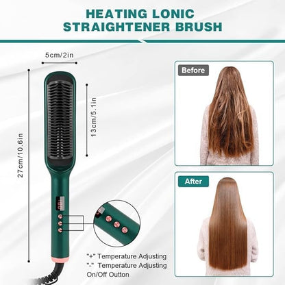 Fast-Heating Anti-Scald Hair Straightening Brush – Safe & Effortless Styling for Every Hair Type